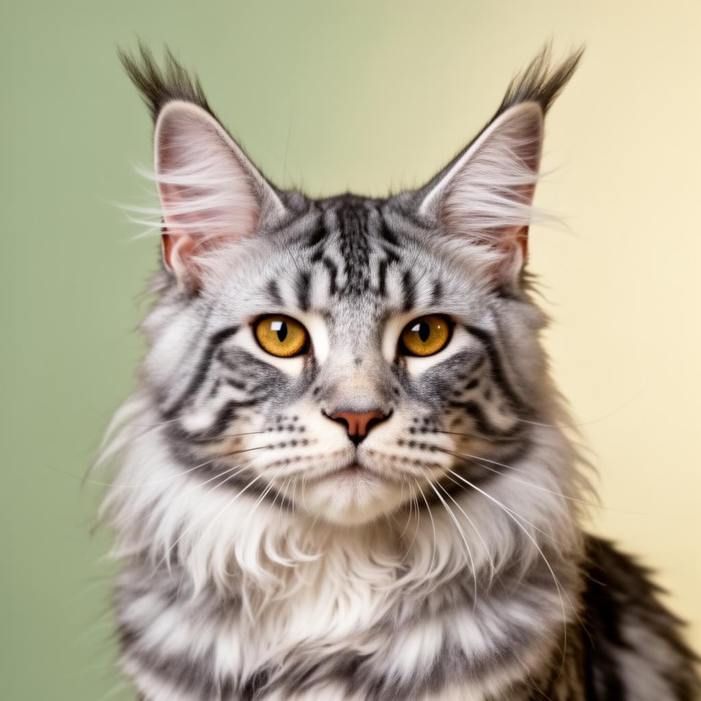 Silver tabby Maine Coon representing the Maine Coon color guide and color education